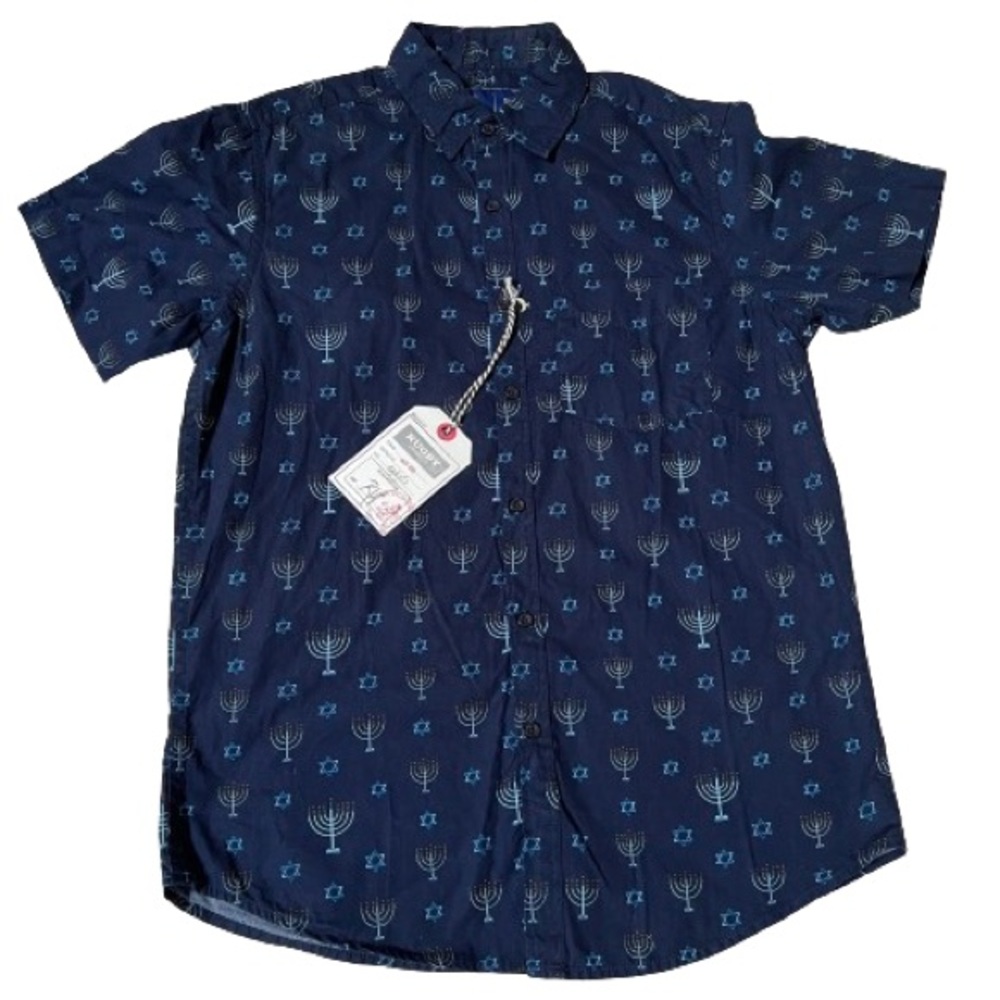 NWT MENS RUGY UNIVERSITY HANUKKAH MENORAH STAR OF DAVID SHIRT XL